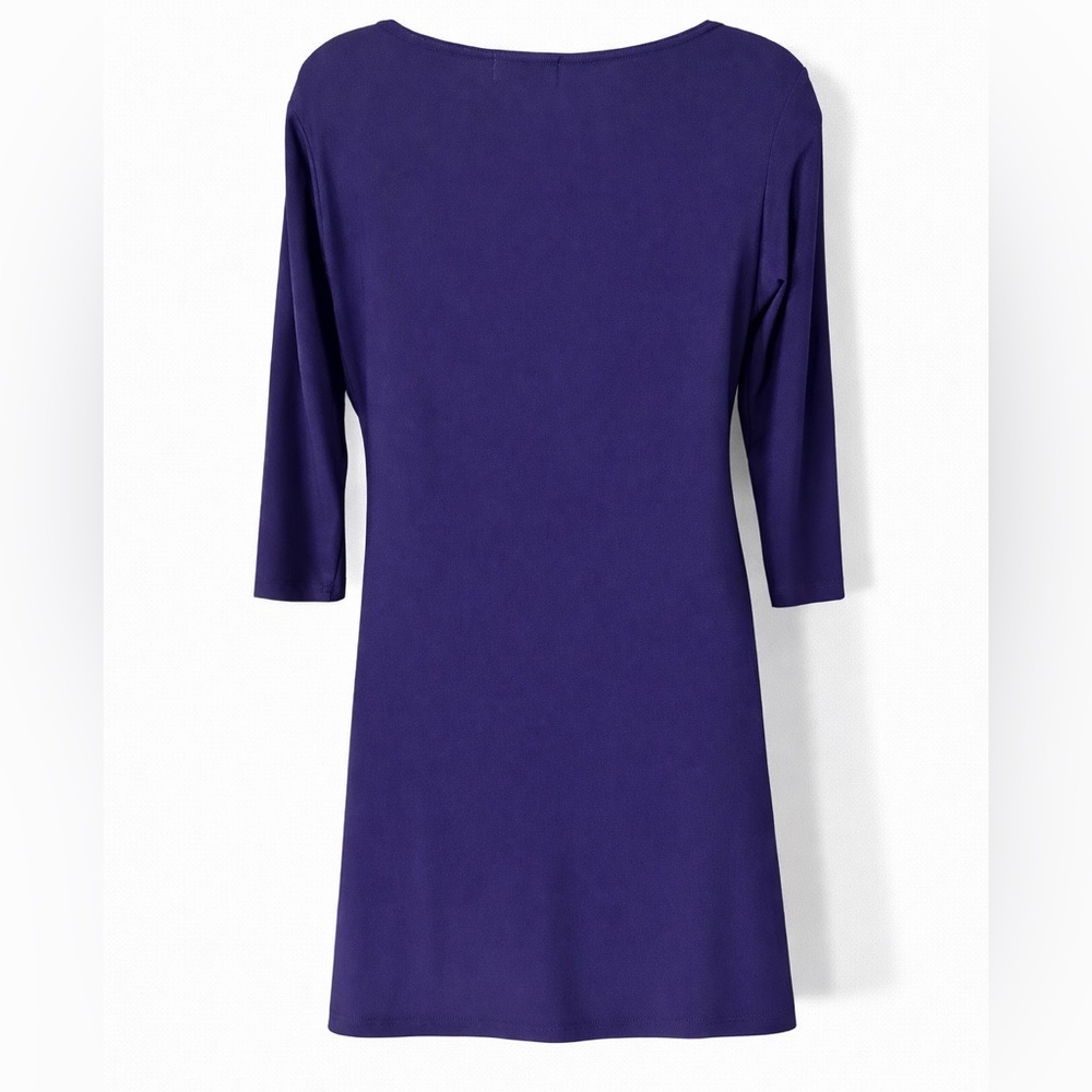 Sympli Halo Tunic Purple Top Size 8 Made in Canada Cutout Neck Stretch Jersey - Picture 3 of 6